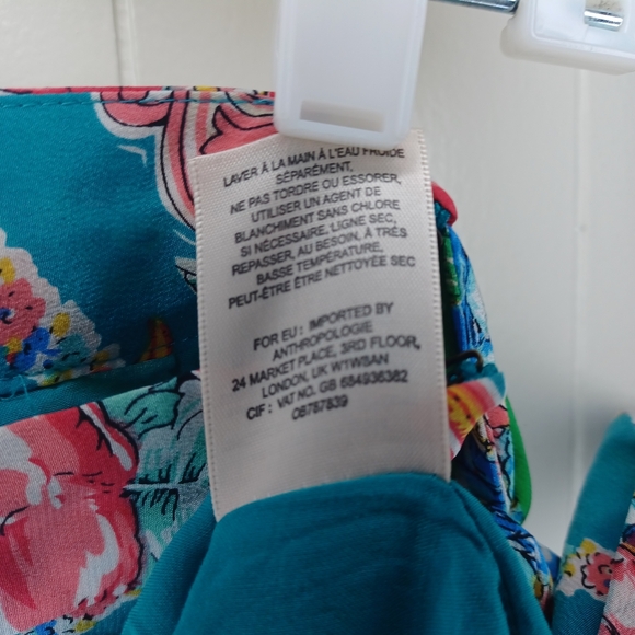 Anthropologie Vibrant Floral Swim Sarong - Blue, Green, Pink - Picture 7 of 12